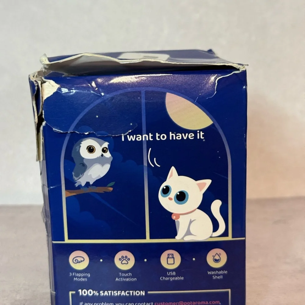 Flapping Owl Cat Toy - Blue and White
